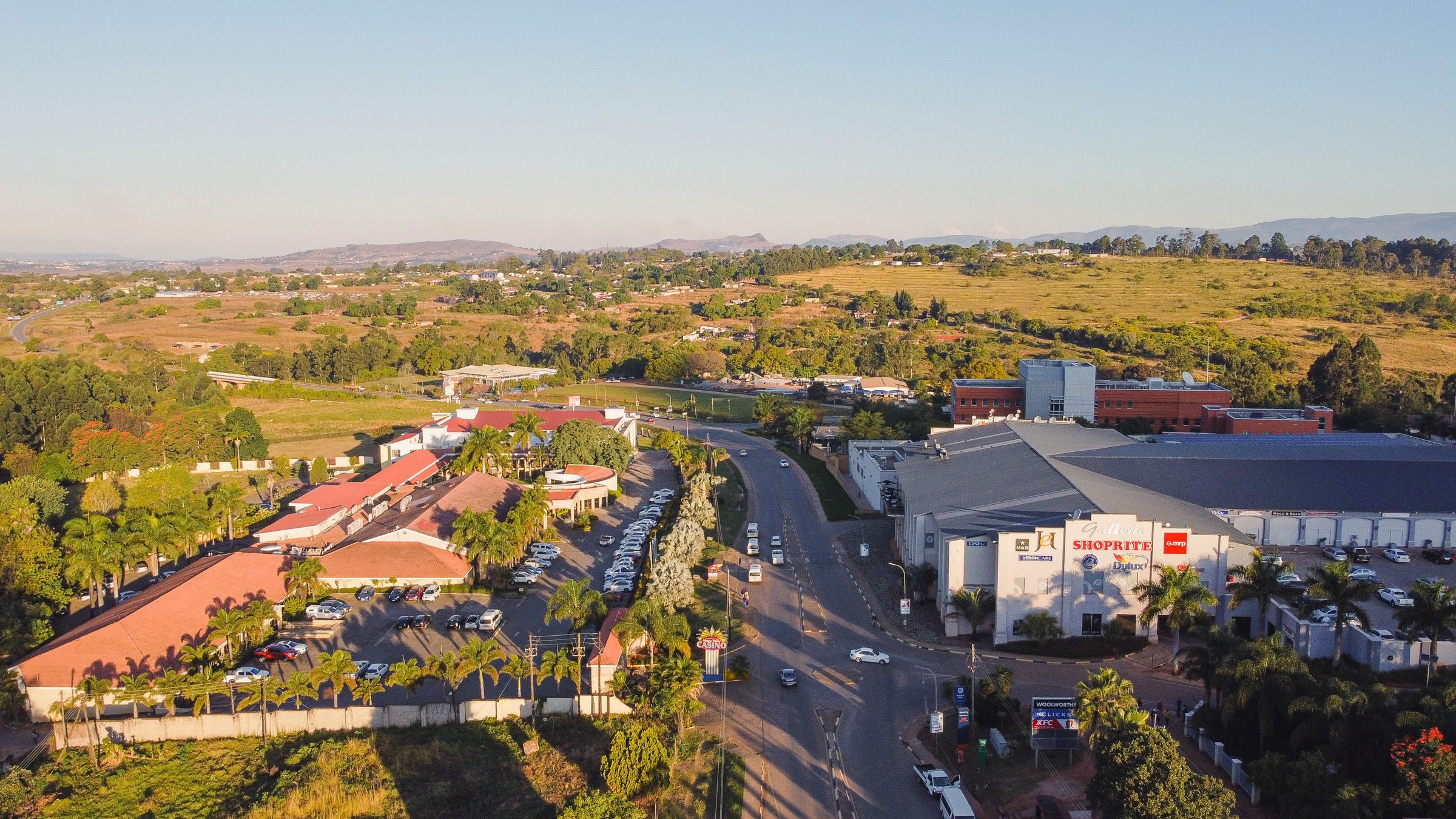 Aerial view of Ezulwini looking towards the Mdzimba hills